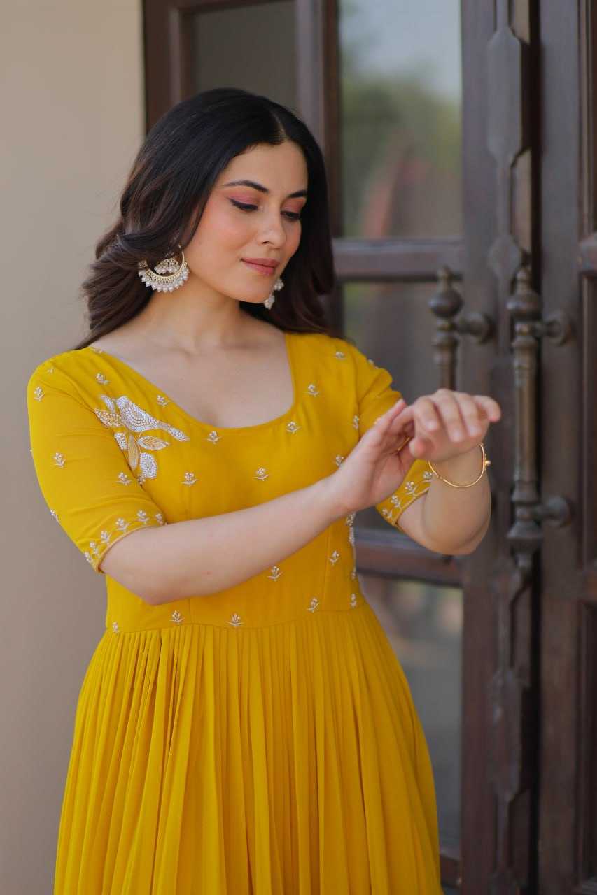 Ynf Faux Blooming KESH489 1173 Gowns Wholesale Embroidery Gowns Anarkali Gown Long Gowns Manufacturer