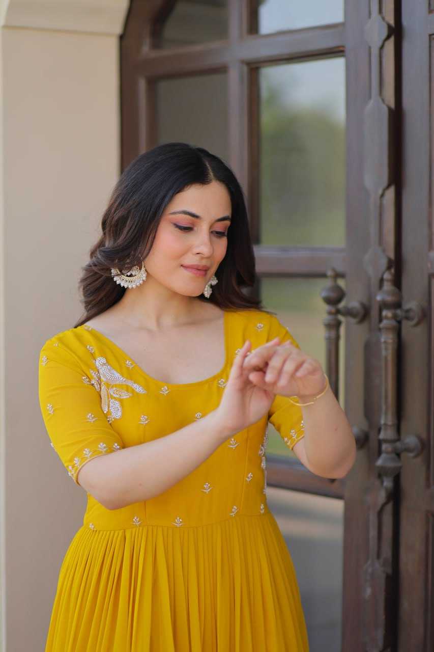 Ynf Faux Blooming KESH489 1173 Gowns Wholesale Embroidery Gowns Anarkali Gown Long Gowns Manufacturer