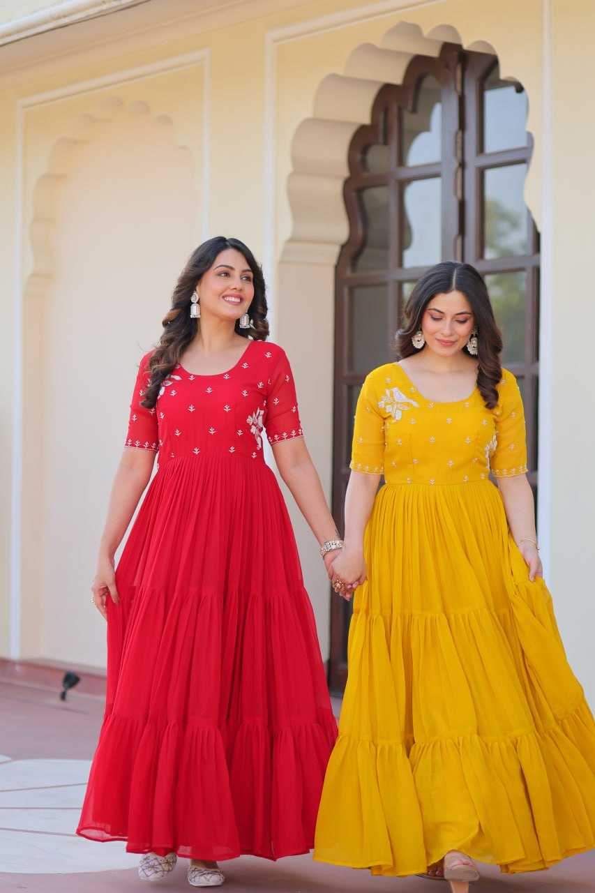 Ynf Faux Blooming KESH489 1173 Gowns Wholesale Embroidery Gowns Anarkali Gown Long Gowns Manufacturer