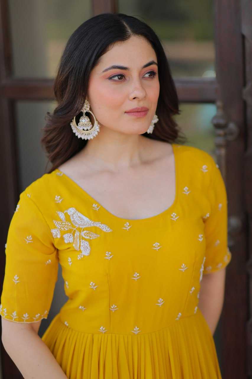 Ynf Faux Blooming KESH489 1173 Gowns Wholesale Embroidery Gowns Anarkali Gown Long Gowns Manufacturer