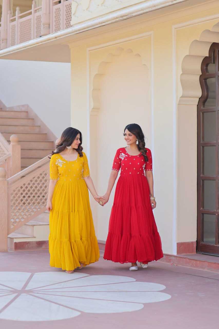 Ynf Faux Blooming KESH489 1173 Gowns Wholesale Embroidery Gowns Anarkali Gown Long Gowns Manufacturer