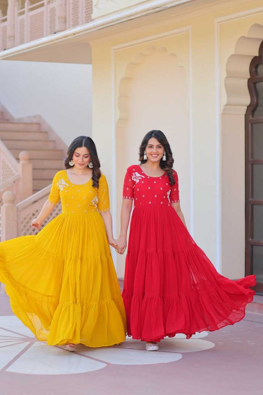 Ynf Faux Blooming KESH489 1173 Gowns Wholesale Embroidery Gowns Anarkali Gown Long Gowns Manufacturer