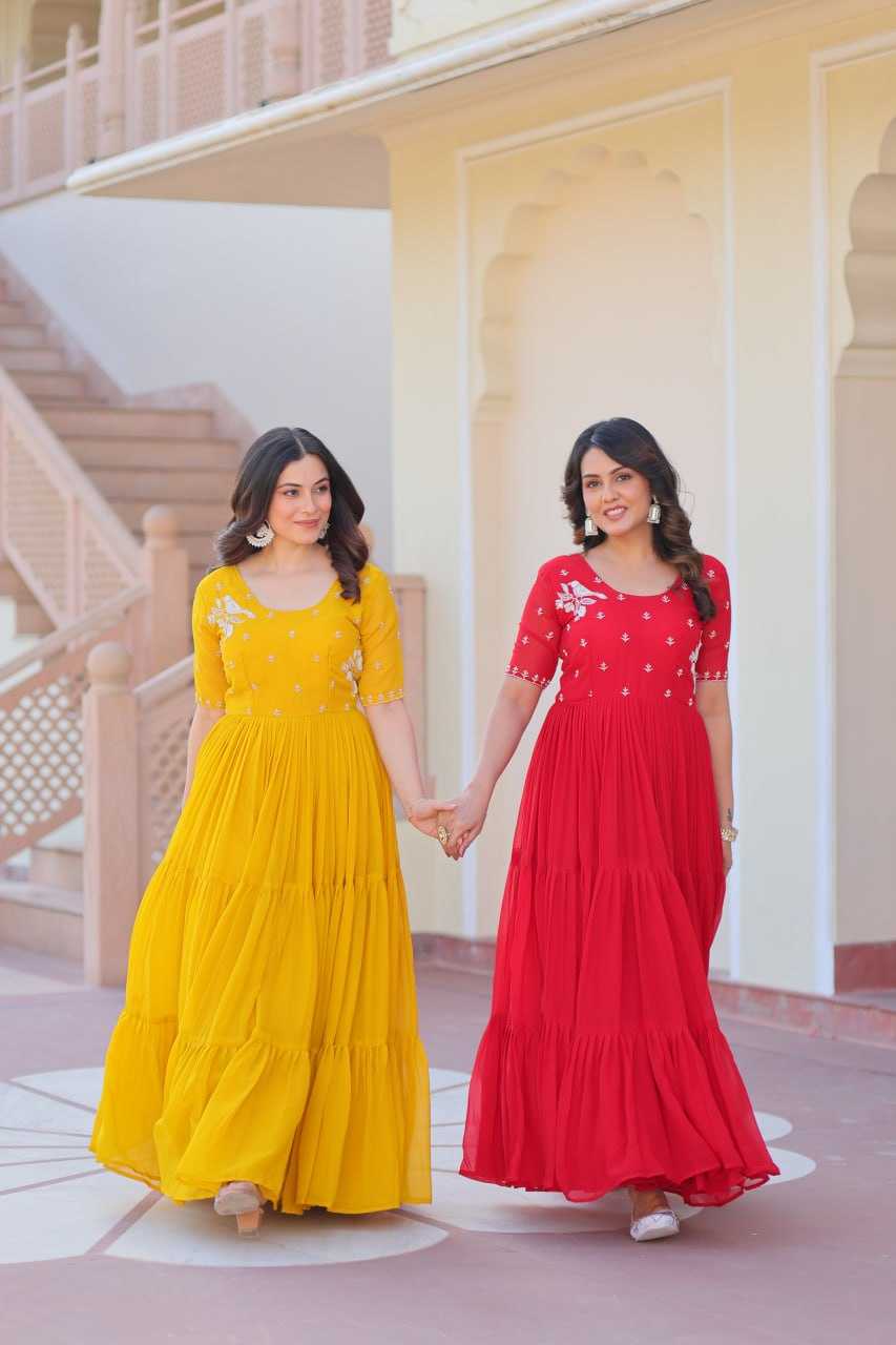 Ynf Faux Blooming KESH489 1173 Gowns Wholesale Embroidery Gowns Anarkali Gown Long Gowns Manufacturer