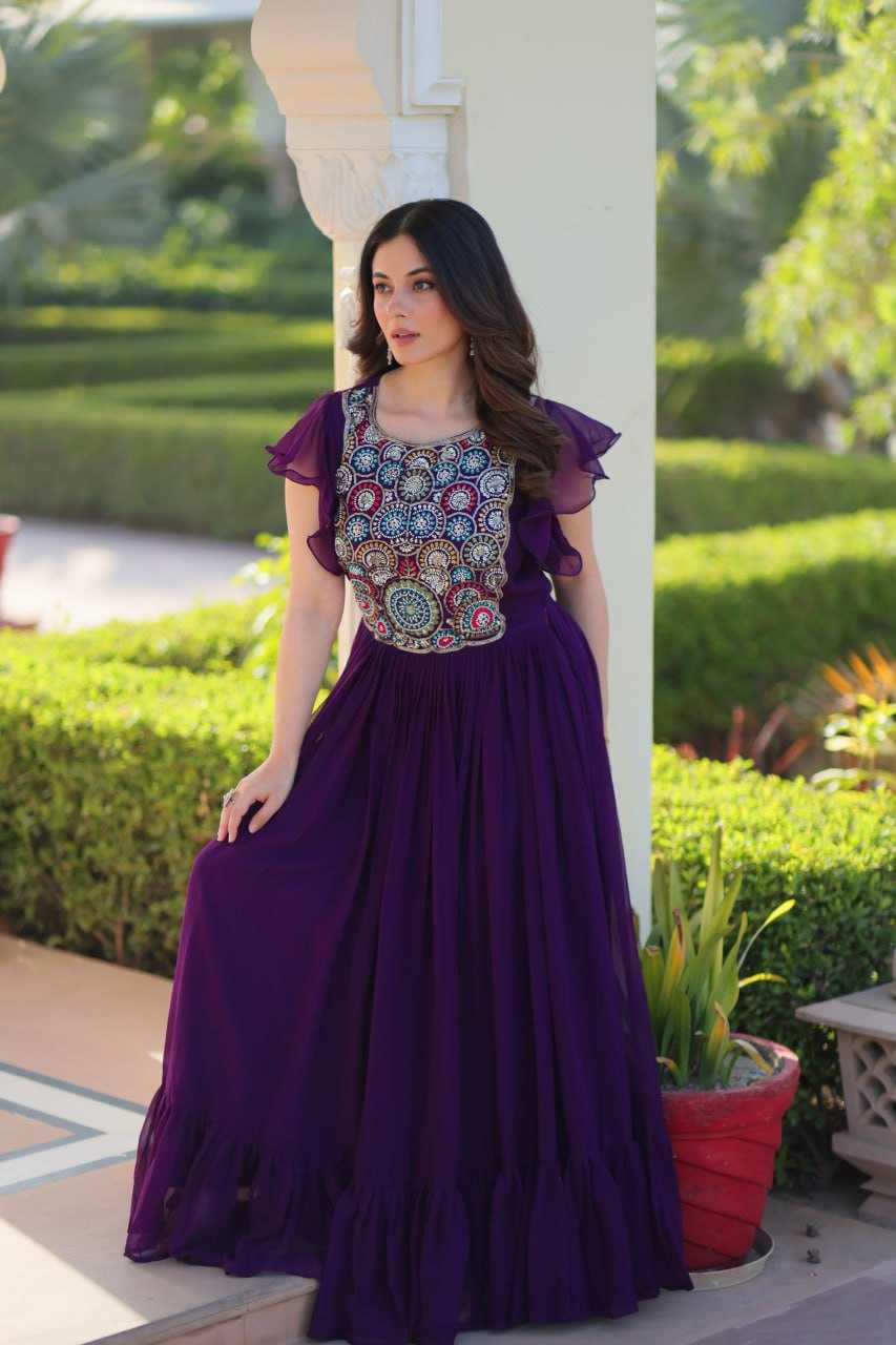 Ynf Faux Blooming KESH489 1179 Gowns Wedding Collections Festive Collections Wholesale Embroidery Gowns Party Wear Gowns Sequin Gowns Manufacturer