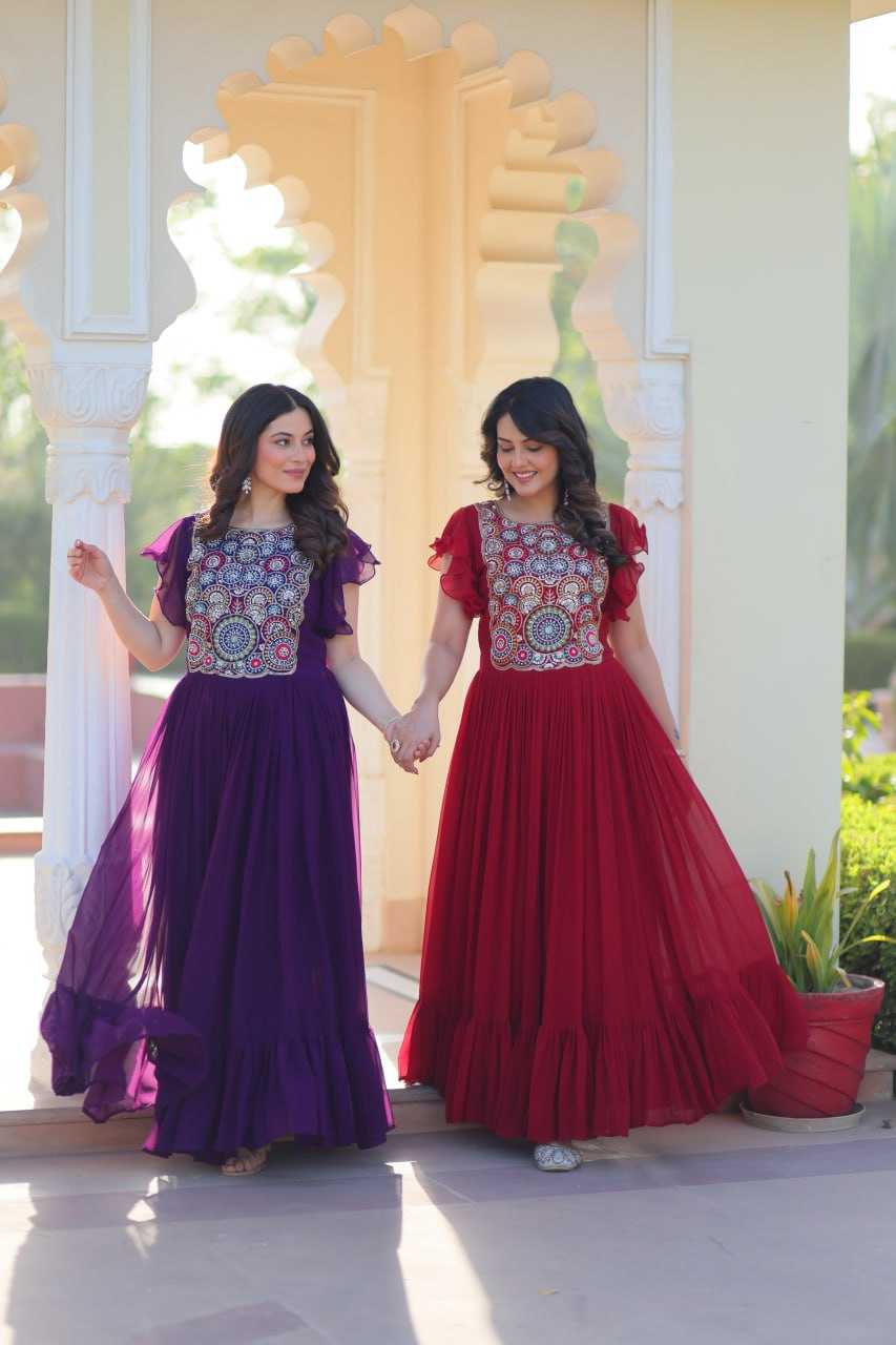 Ynf Faux Blooming KESH489 1179 Gowns Wedding Collections Festive Collections Wholesale Embroidery Gowns Party Wear Gowns Sequin Gowns Manufacturer