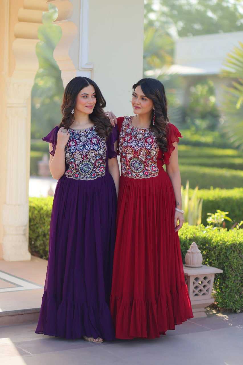 Ynf Faux Blooming KESH489 1179 Gowns Wedding Collections Festive Collections Wholesale Embroidery Gowns Party Wear Gowns Sequin Gowns Manufacturer