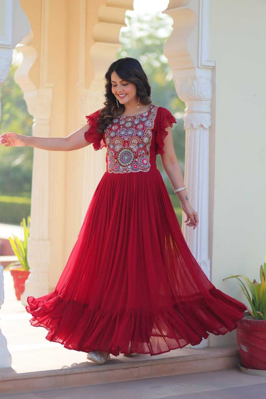 Ynf Faux Blooming KESH489 1179 Gowns Wedding Collections Festive Collections Wholesale Embroidery Gowns Party Wear Gowns Sequin Gowns Manufacturer
