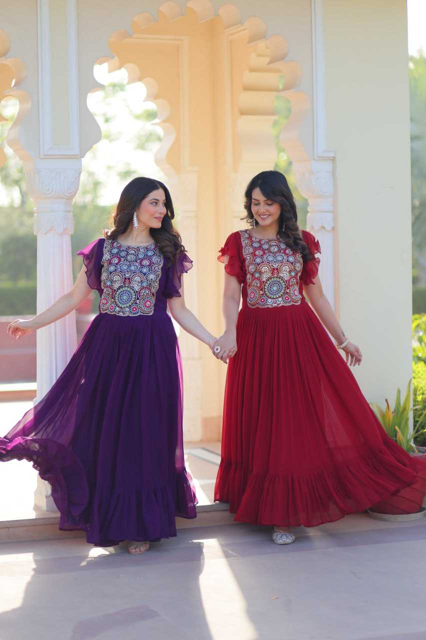 Ynf Faux Blooming KESH489 1179 Gowns Wedding Collections Festive Collections Wholesale Embroidery Gowns Party Wear Gowns Sequin Gowns Manufacturer