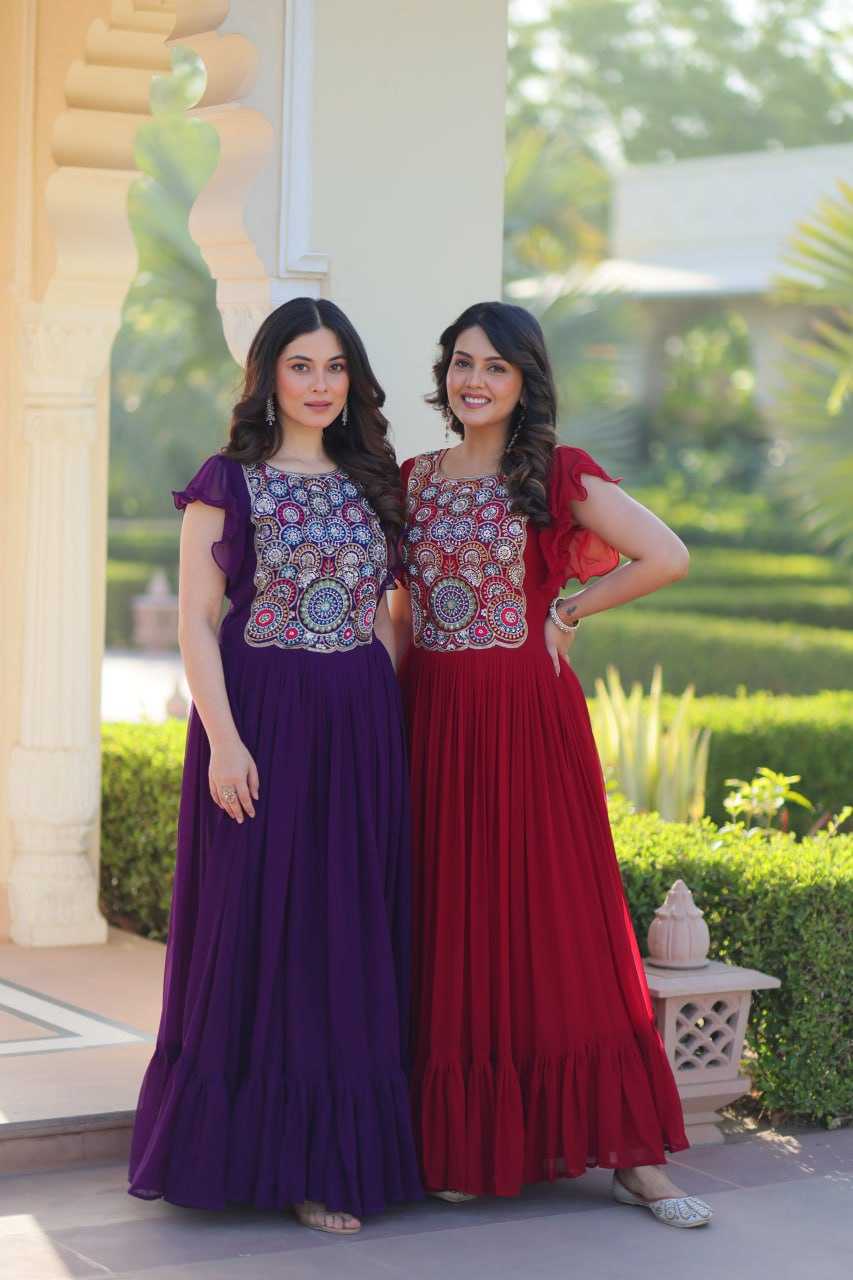 Ynf Faux Blooming KESH489 1179 Gowns Wedding Collections Festive Collections Wholesale Embroidery Gowns Party Wear Gowns Sequin Gowns Manufacturer