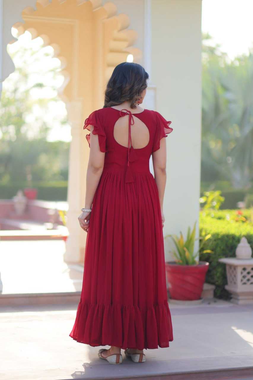 Ynf Faux Blooming KESH489 1179 Gowns Wedding Collections Festive Collections Wholesale Embroidery Gowns Party Wear Gowns Sequin Gowns Manufacturer