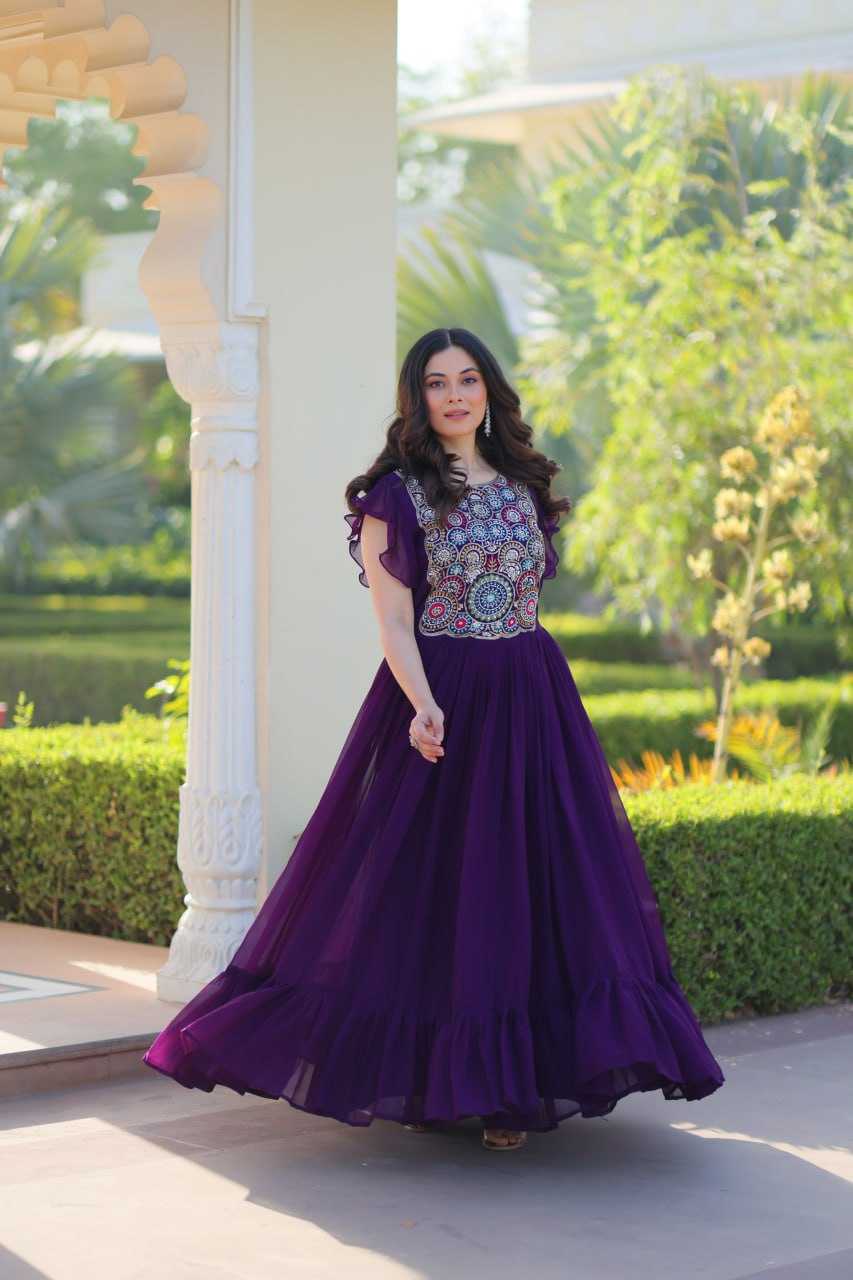 Ynf Faux Blooming KESH489 1179 Gowns Wedding Collections Festive Collections Wholesale Embroidery Gowns Party Wear Gowns Sequin Gowns Manufacturer