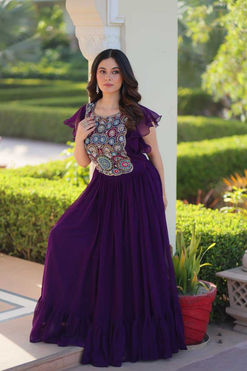 Ynf Faux Blooming KESH489 1179 Gowns Wedding Collections Festive Collections Wholesale Embroidery Gowns Party Wear Gowns Sequin Gowns Manufacturer