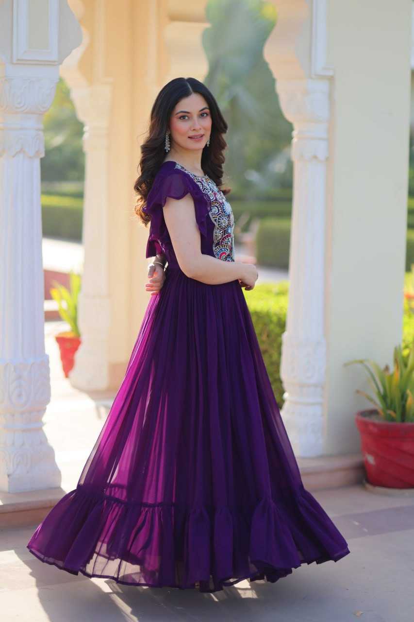 Ynf Faux Blooming KESH489 1179 Gowns Wedding Collections Festive Collections Wholesale Embroidery Gowns Party Wear Gowns Sequin Gowns Manufacturer