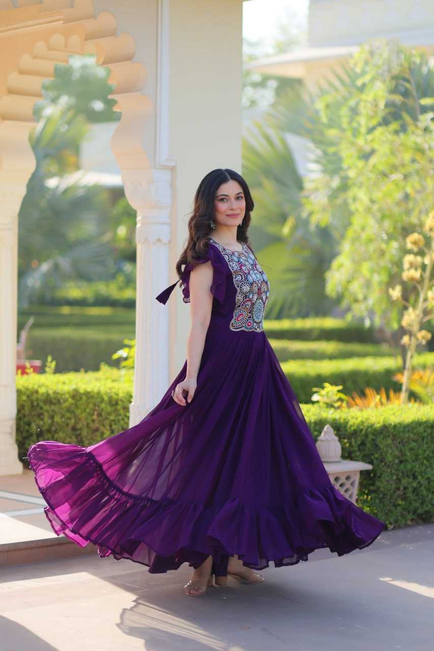 Ynf Faux Blooming KESH489 1179 Gowns Wedding Collections Festive Collections Wholesale Embroidery Gowns Party Wear Gowns Sequin Gowns Manufacturer