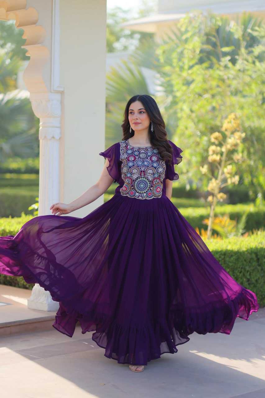 Ynf Faux Blooming KESH489 1179 Gowns Wedding Collections Festive Collections Wholesale Embroidery Gowns Party Wear Gowns Sequin Gowns Manufacturer