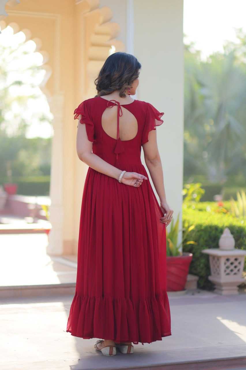 Ynf Faux Blooming KESH489 1179 Gowns Wedding Collections Festive Collections Wholesale Embroidery Gowns Party Wear Gowns Sequin Gowns Manufacturer