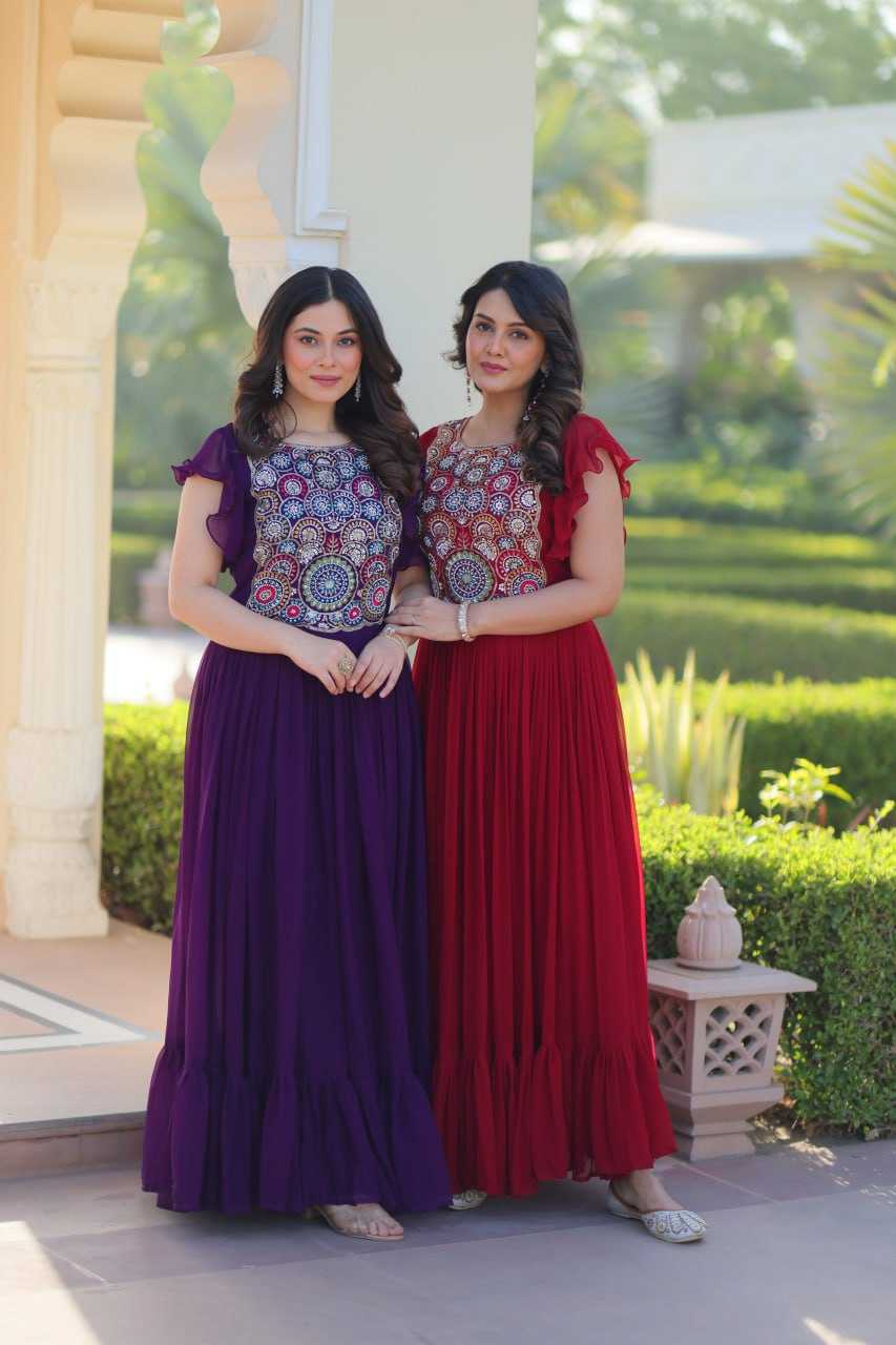Ynf Faux Blooming KESH489 1179 Gowns Wedding Collections Festive Collections Wholesale Embroidery Gowns Party Wear Gowns Sequin Gowns Manufacturer