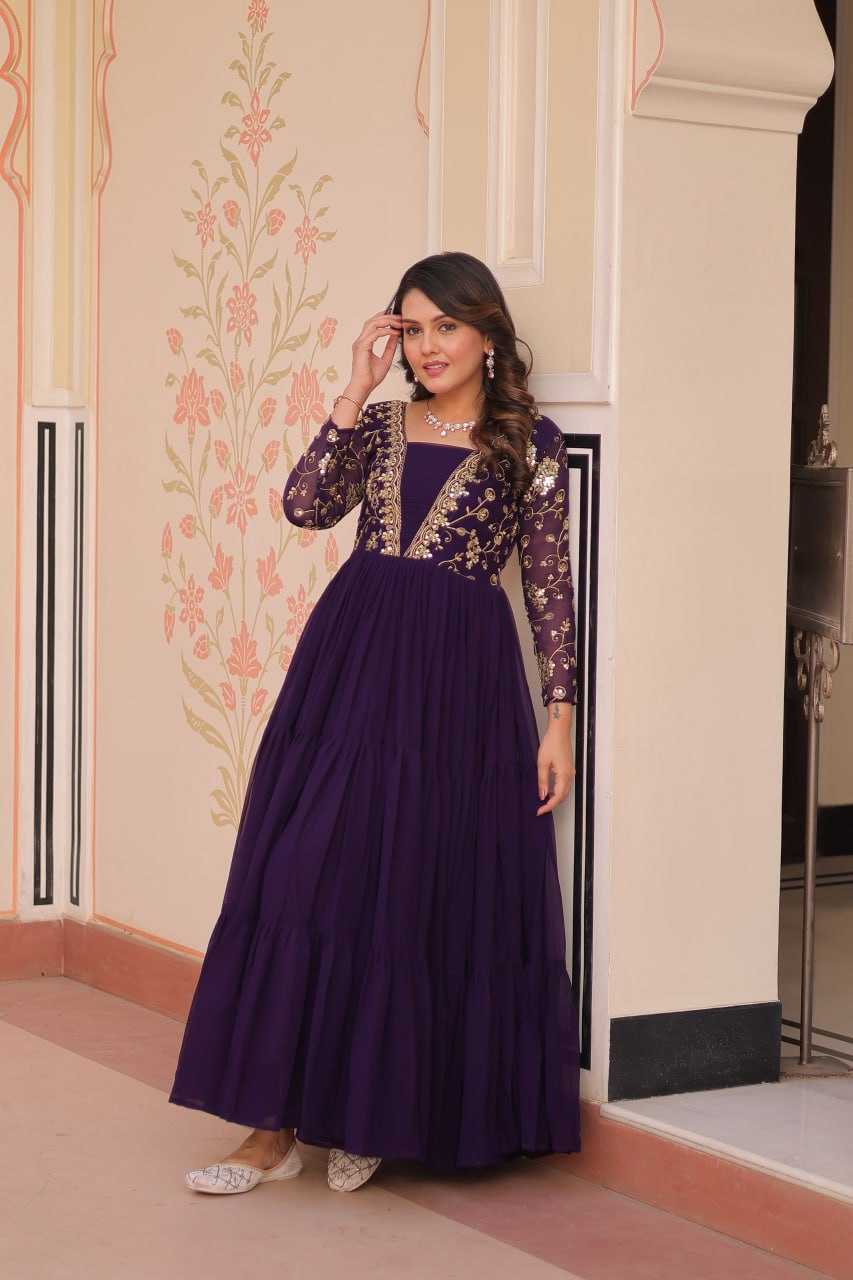 Ynf Faux Blooming KESH491 9237 Gowns Wholesale Printed Gowns Embroidery Gowns Party Gowns Manufacturer