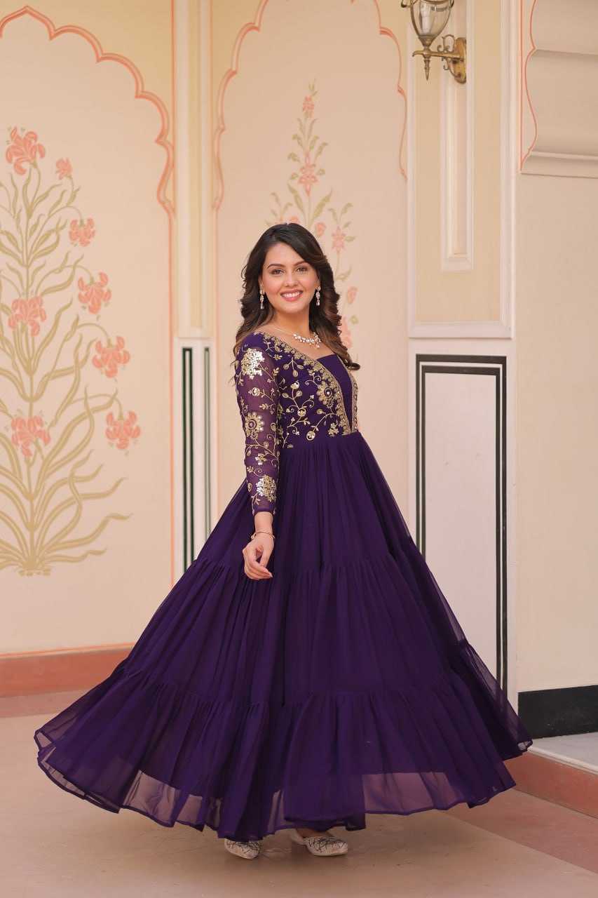 Ynf Faux Blooming KESH491 9237 Gowns Wholesale Printed Gowns Embroidery Gowns Party Gowns Manufacturer