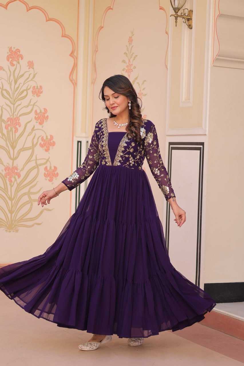 Ynf Faux Blooming KESH491 9237 Gowns Wholesale Printed Gowns Embroidery Gowns Party Gowns Manufacturer