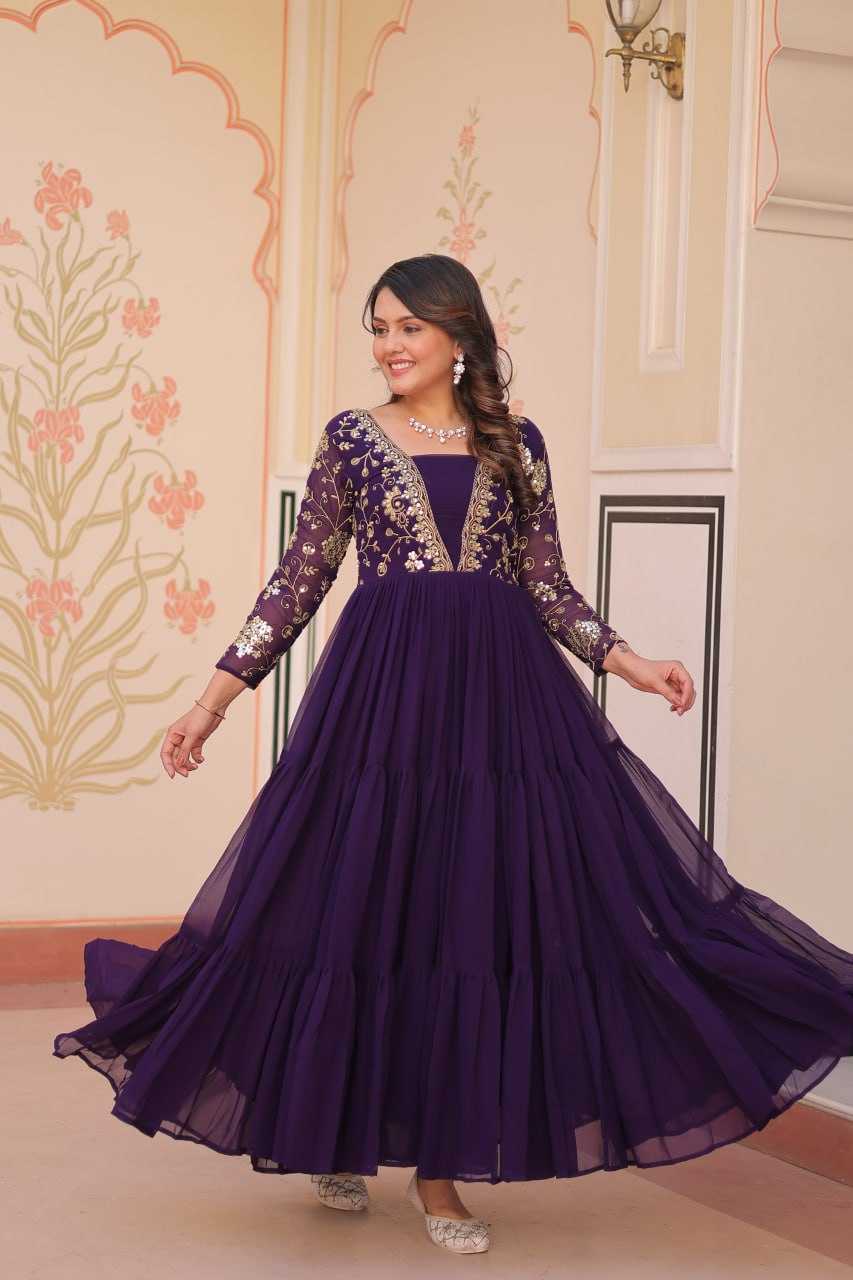Ynf Faux Blooming KESH491 9237 Gowns Wholesale Printed Gowns Embroidery Gowns Party Gowns Manufacturer