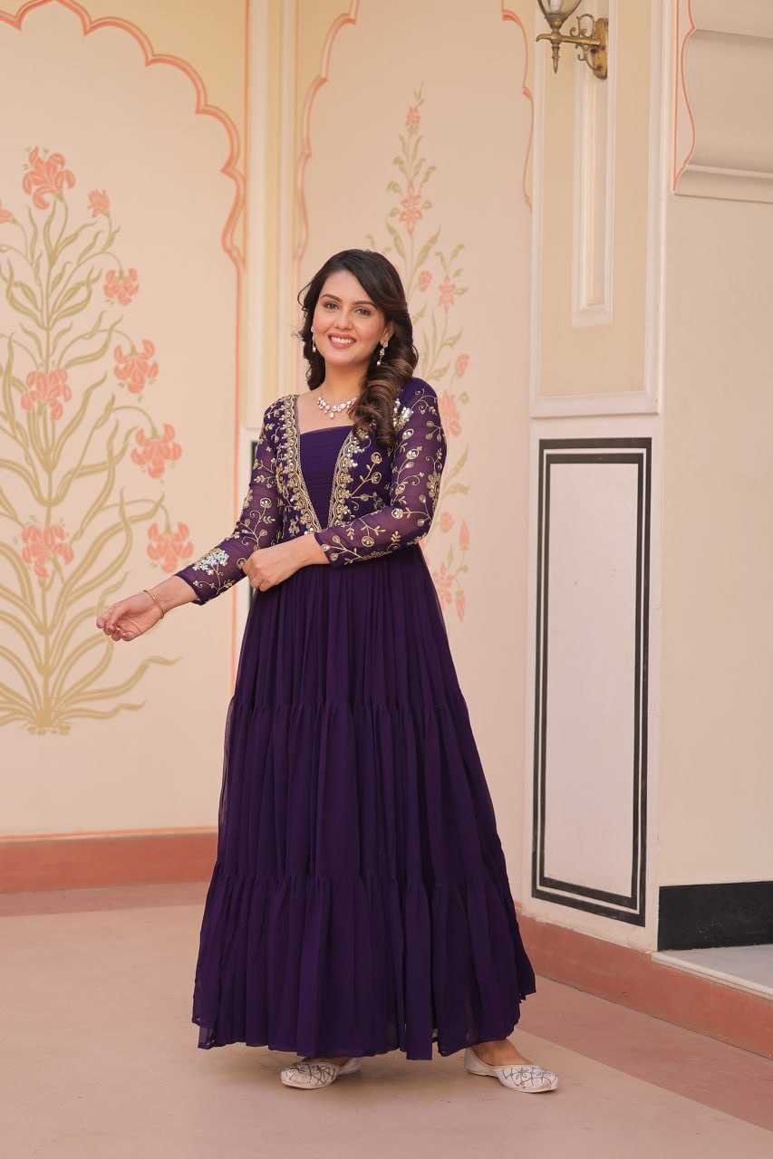 Ynf Faux Blooming KESH491 9237 Gowns Wholesale Printed Gowns Embroidery Gowns Party Gowns Manufacturer