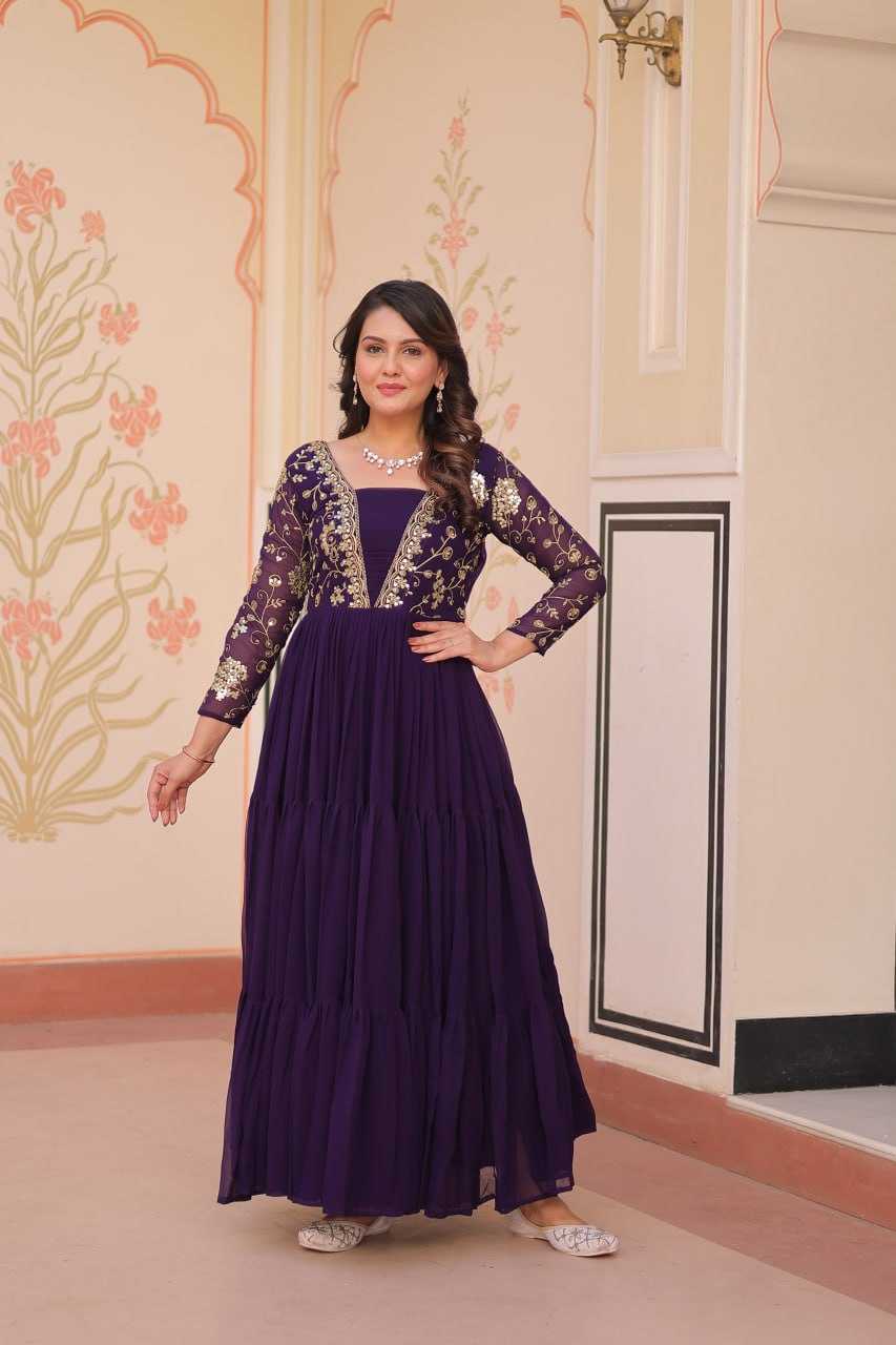 Ynf Faux Blooming KESH491 9237 Gowns Wholesale Printed Gowns Embroidery Gowns Party Gowns Manufacturer
