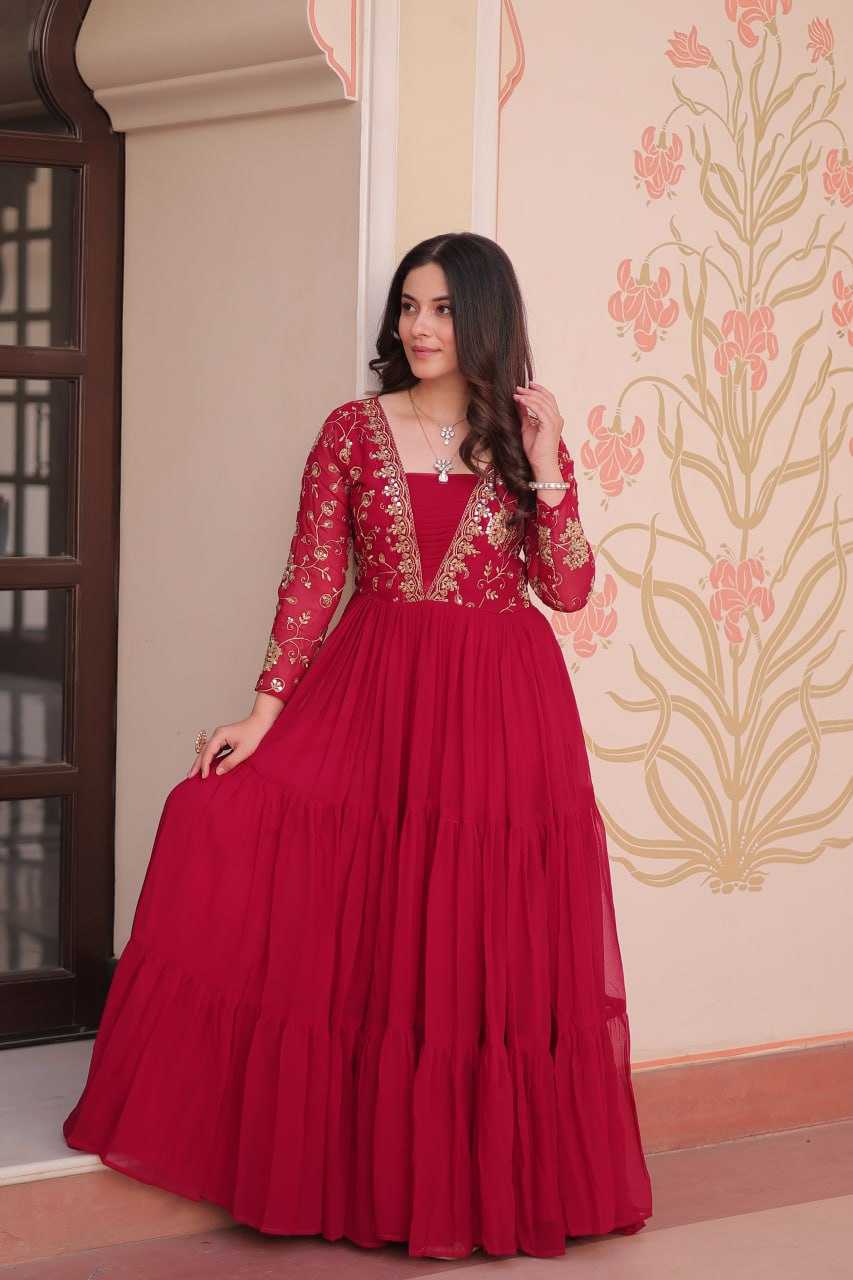 Ynf Faux Blooming KESH491 9237 Gowns Wholesale Printed Gowns Embroidery Gowns Party Gowns Manufacturer
