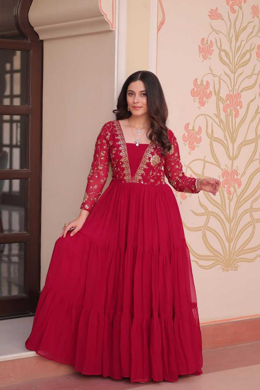 Ynf Faux Blooming KESH491 9237 Gowns Wholesale Printed Gowns Embroidery Gowns Party Gowns Manufacturer