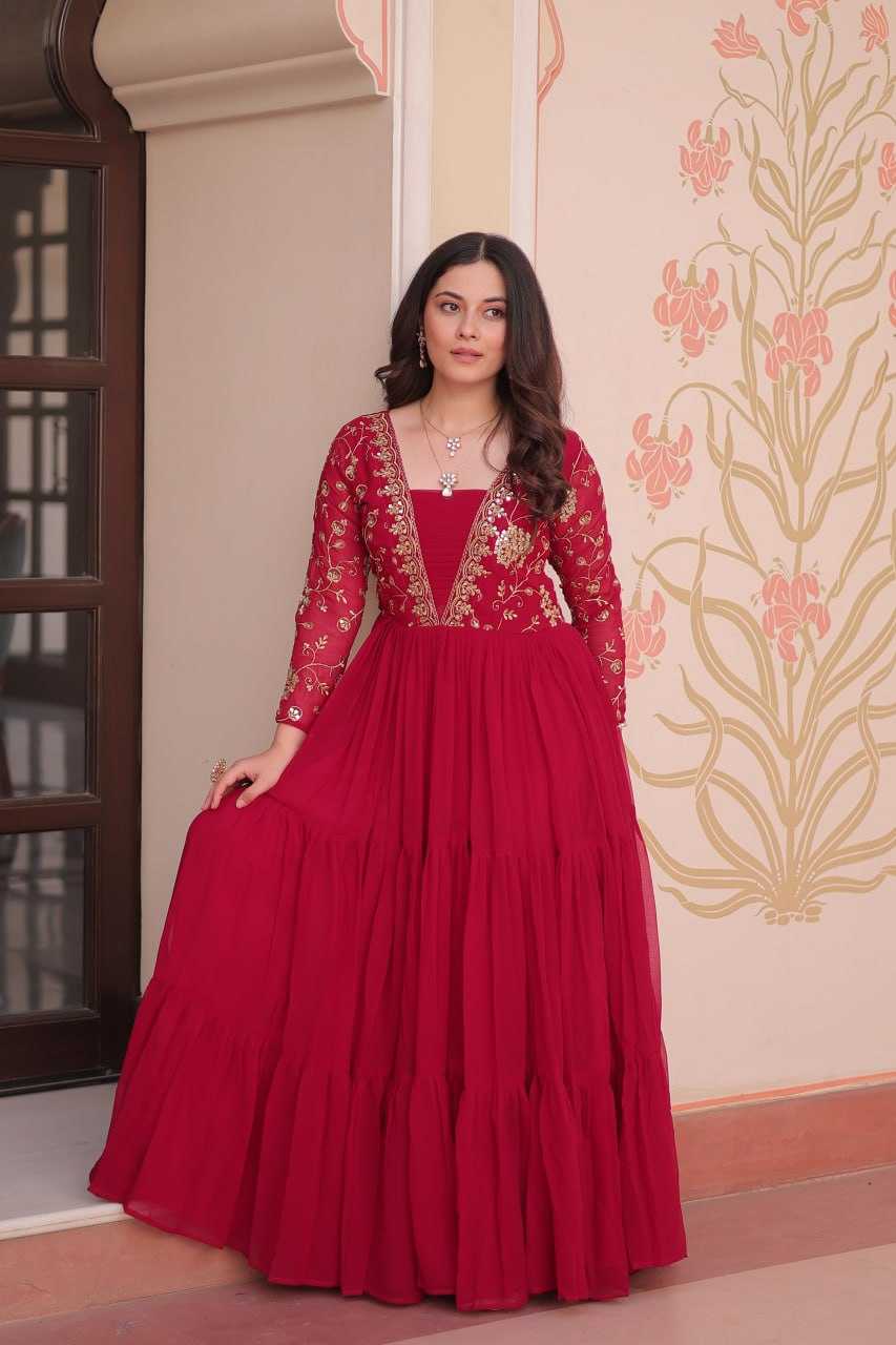 Ynf Faux Blooming KESH491 9237 Gowns Wholesale Printed Gowns Embroidery Gowns Party Gowns Manufacturer
