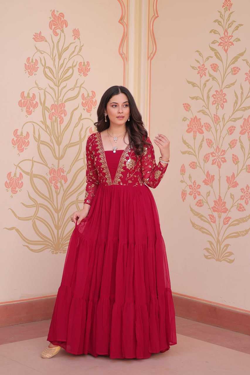 Ynf Faux Blooming KESH491 9237 Gowns Wholesale Printed Gowns Embroidery Gowns Party Gowns Manufacturer
