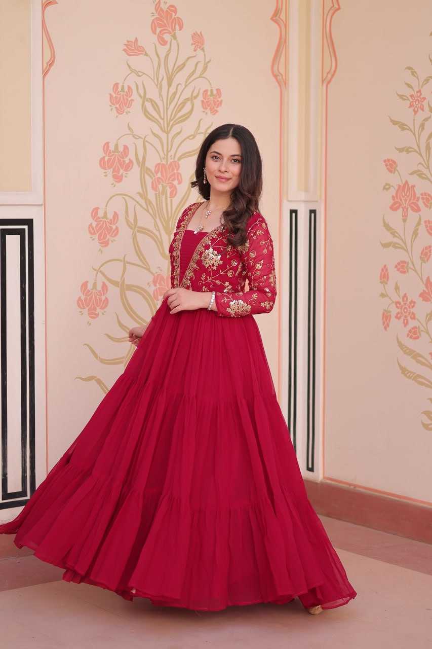 Ynf Faux Blooming KESH491 9237 Gowns Wholesale Printed Gowns Embroidery Gowns Party Gowns Manufacturer