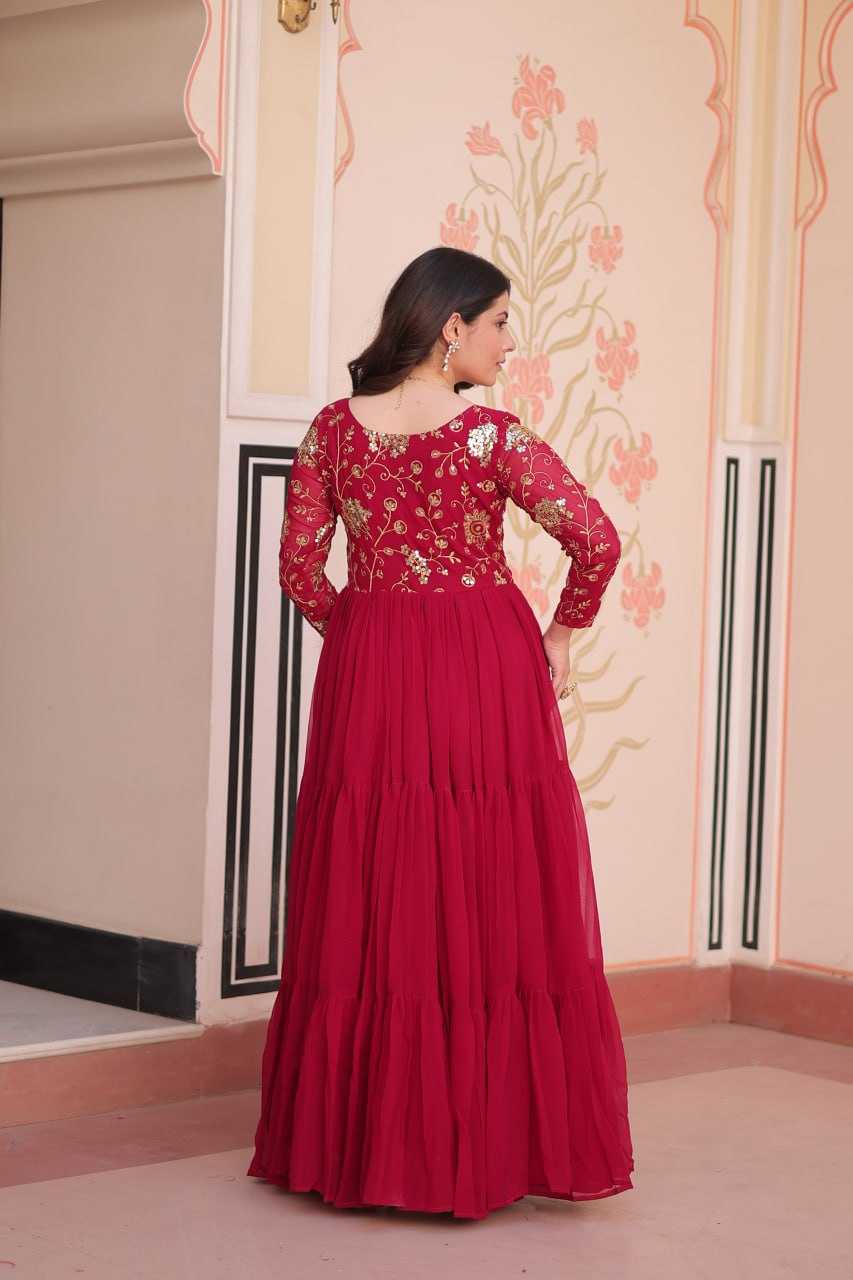 Ynf Faux Blooming KESH491 9237 Gowns Wholesale Printed Gowns Embroidery Gowns Party Gowns Manufacturer