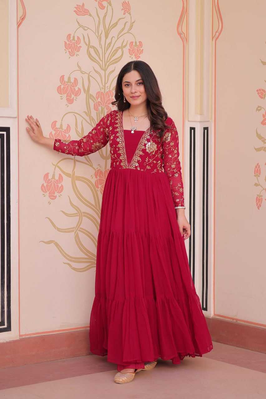 Ynf Faux Blooming KESH491 9237 Gowns Wholesale Printed Gowns Embroidery Gowns Party Gowns Manufacturer