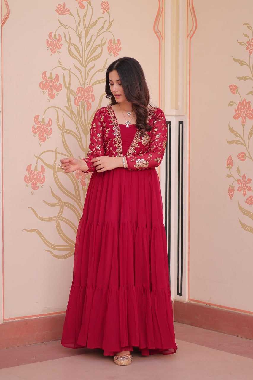 Ynf Faux Blooming KESH491 9237 Gowns Wholesale Printed Gowns Embroidery Gowns Party Gowns Manufacturer