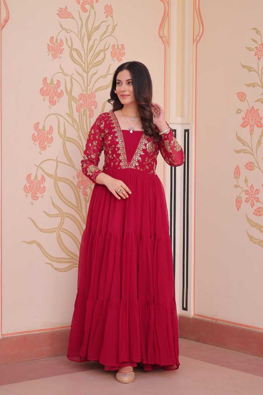 Ynf Faux Blooming KESH491 9237 Gowns Wholesale Printed Gowns Embroidery Gowns Party Gowns Manufacturer