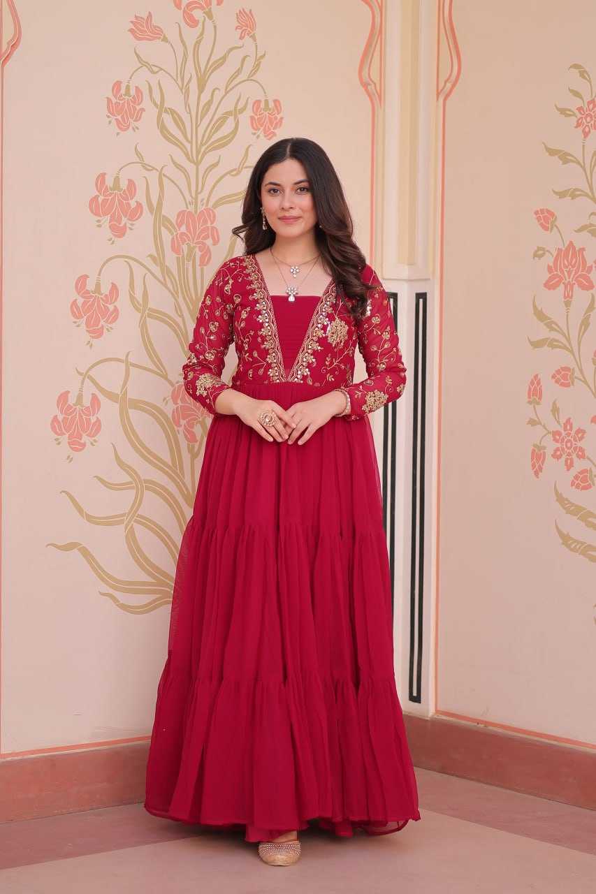 Ynf Faux Blooming KESH491 9237 Gowns Wholesale Printed Gowns Embroidery Gowns Party Gowns Manufacturer