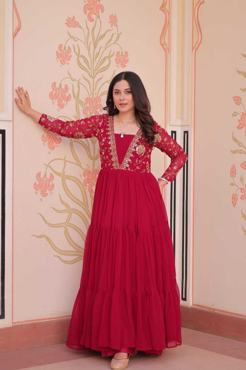 Ynf Faux Blooming KESH491 9237 Gowns Wholesale Printed Gowns Embroidery Gowns Party Gowns Manufacturer