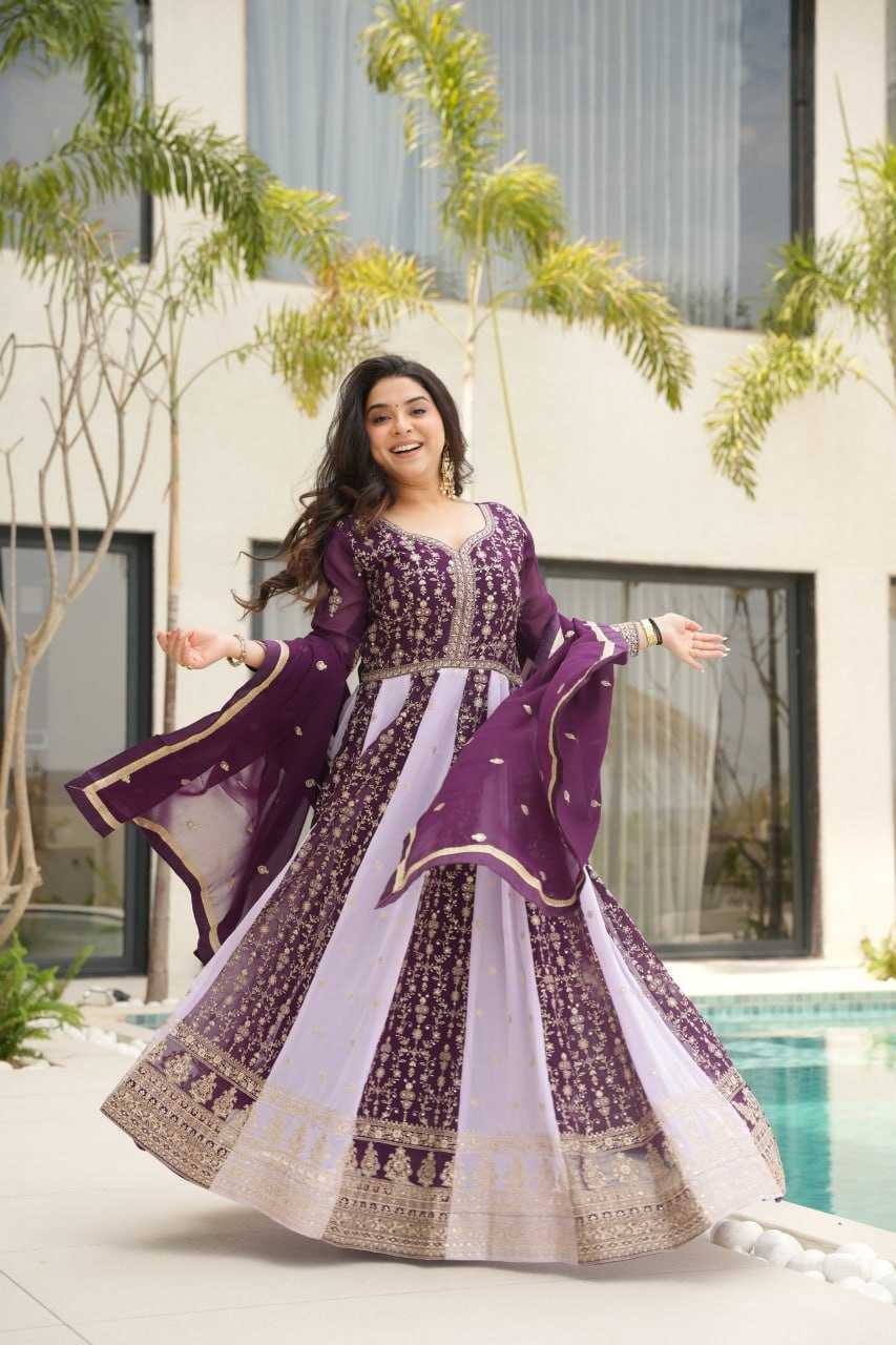 Ynf Faux Blooming KESH491 9250 Gowns Wholesale Gown With Dupatta Sequin Gowns Manufacturer
