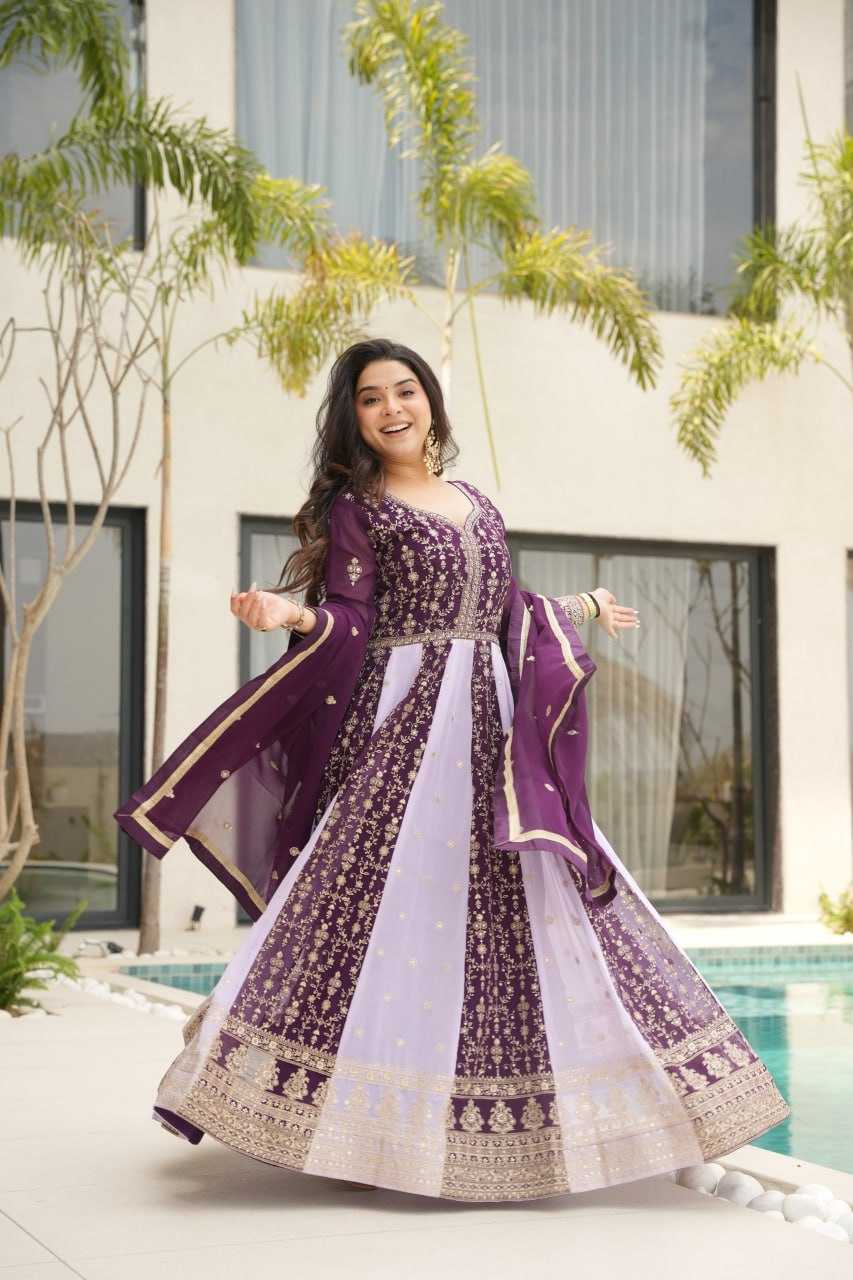 Ynf Faux Blooming KESH491 9250 Gowns Wholesale Gown With Dupatta Sequin Gowns Manufacturer