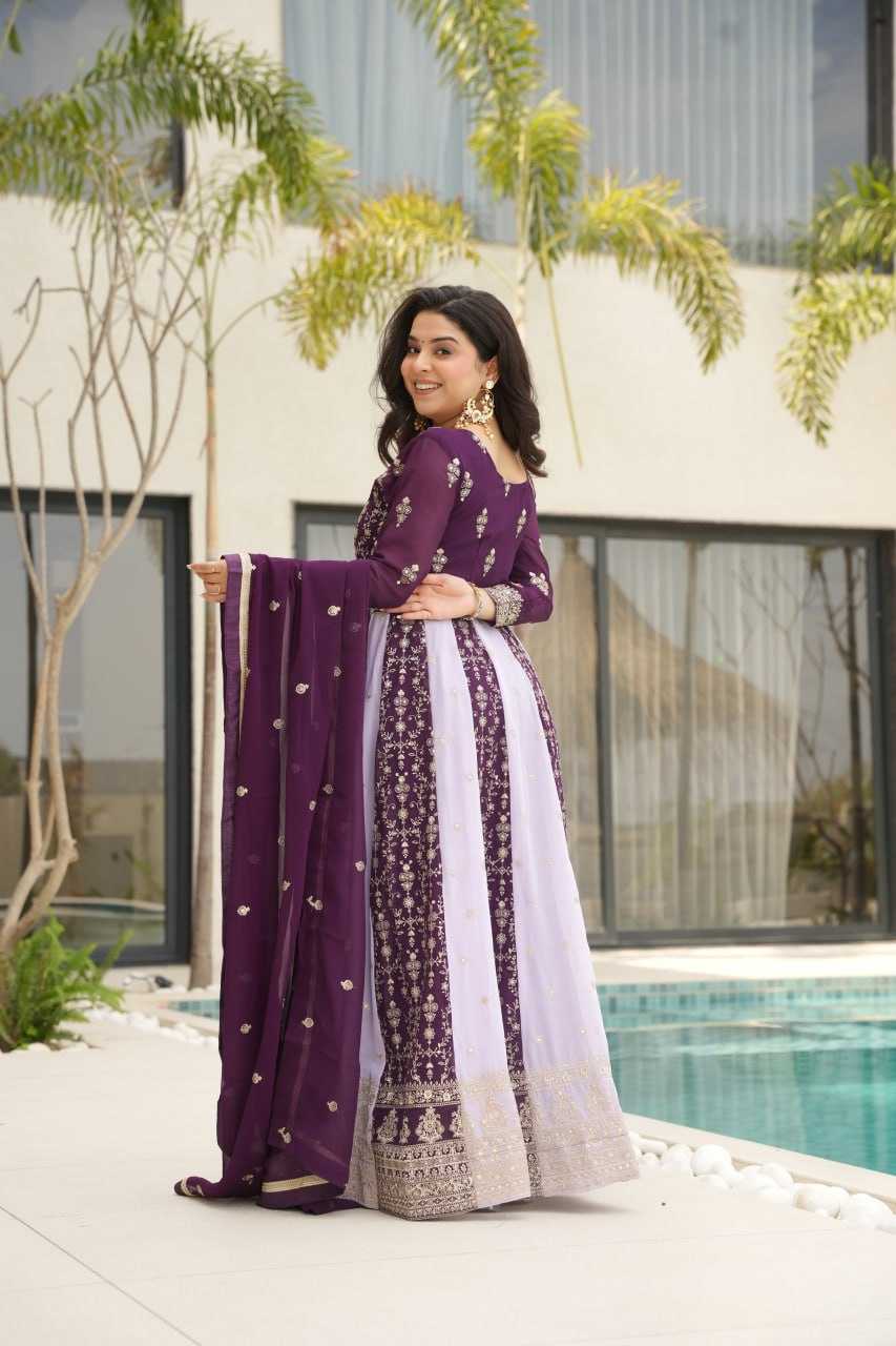 Ynf Faux Blooming KESH491 9250 Gowns Wholesale Gown With Dupatta Sequin Gowns Manufacturer