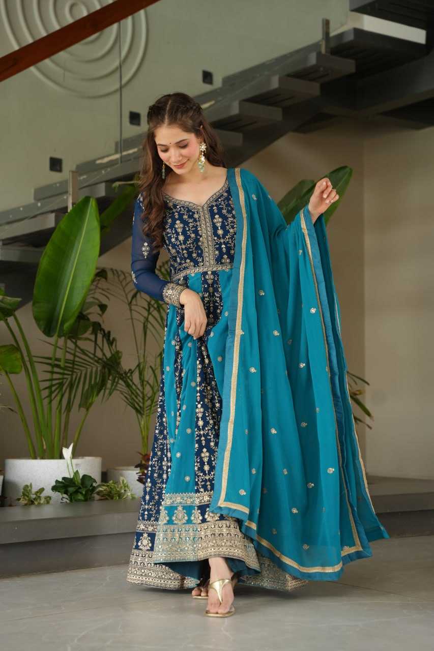 Ynf Faux Blooming KESH491 9250 Gowns Wholesale Gown With Dupatta Sequin Gowns Manufacturer