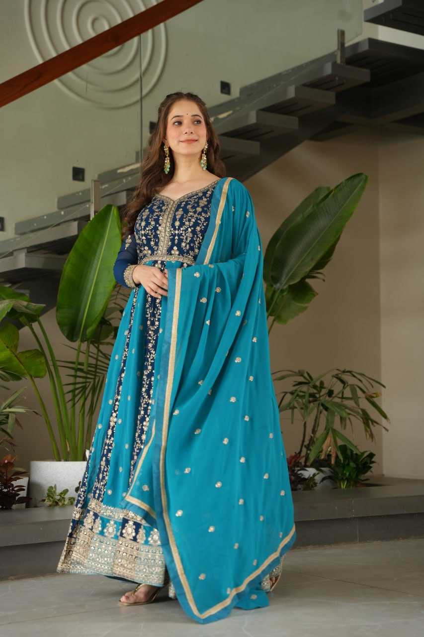Ynf Faux Blooming KESH491 9250 Gowns Wholesale Gown With Dupatta Sequin Gowns Manufacturer