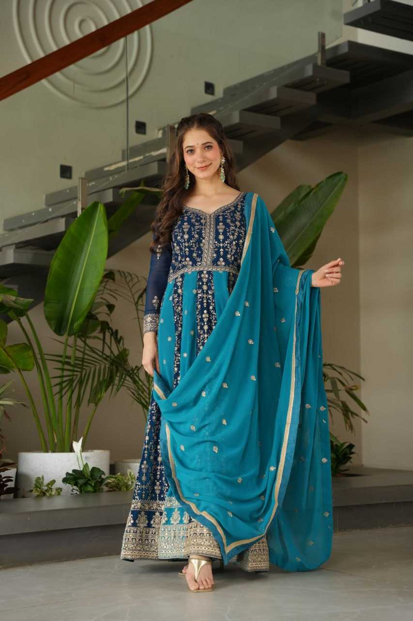 Ynf Faux Blooming KESH491 9250 Gowns Wholesale Gown With Dupatta Sequin Gowns Manufacturer