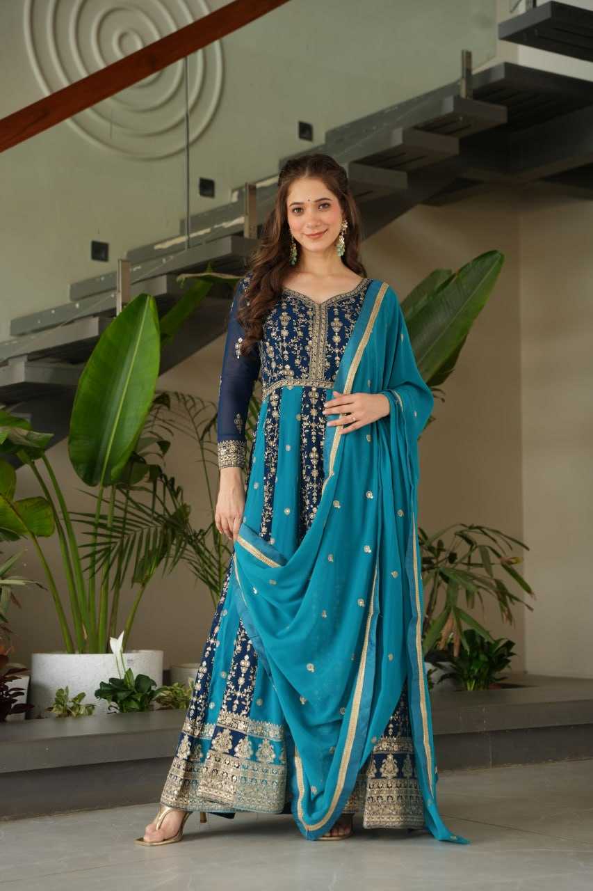 Ynf Faux Blooming KESH491 9250 Gowns Wholesale Gown With Dupatta Sequin Gowns Manufacturer