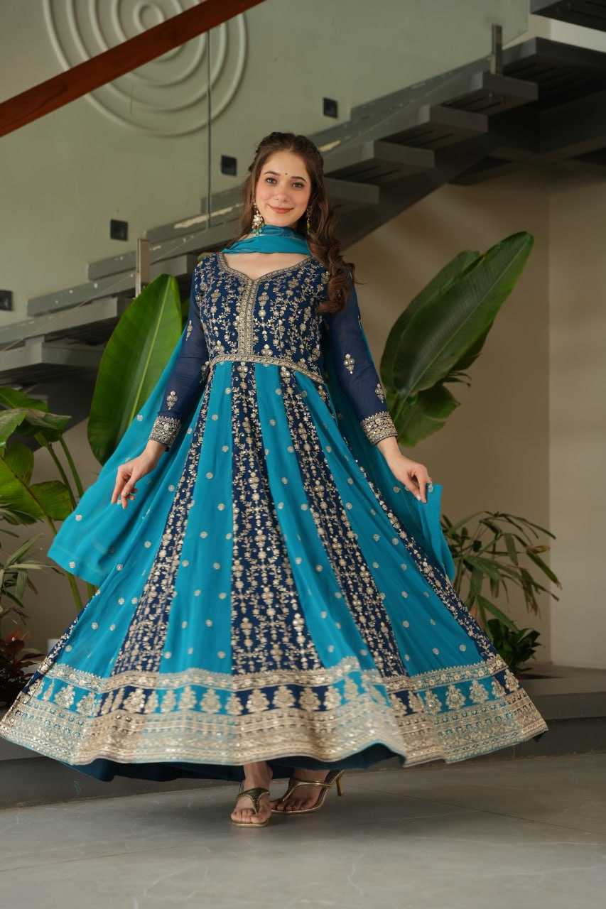 Ynf Faux Blooming KESH491 9250 Gowns Wholesale Gown With Dupatta Sequin Gowns Manufacturer