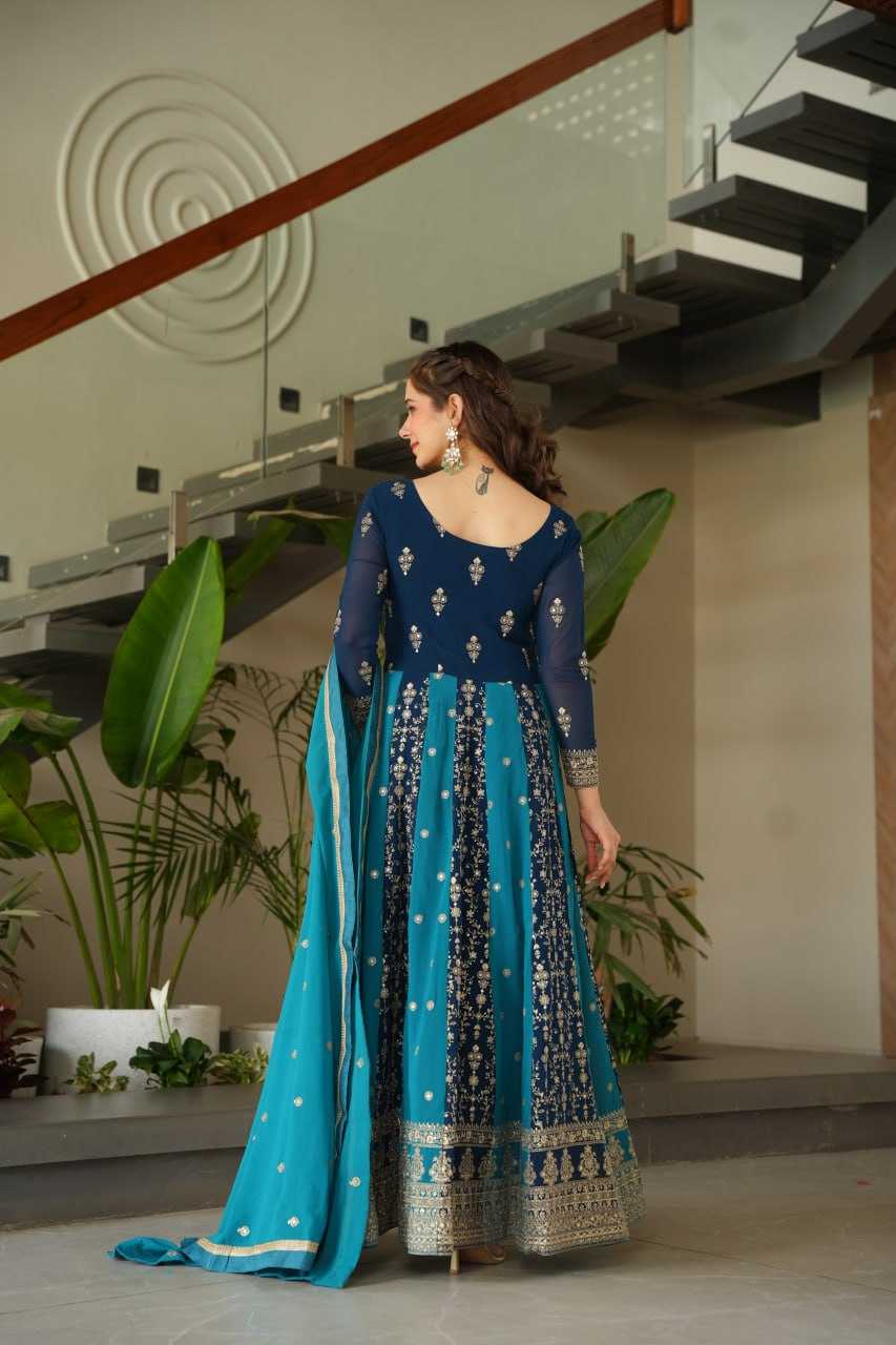 Ynf Faux Blooming KESH491 9250 Gowns Wholesale Gown With Dupatta Sequin Gowns Manufacturer