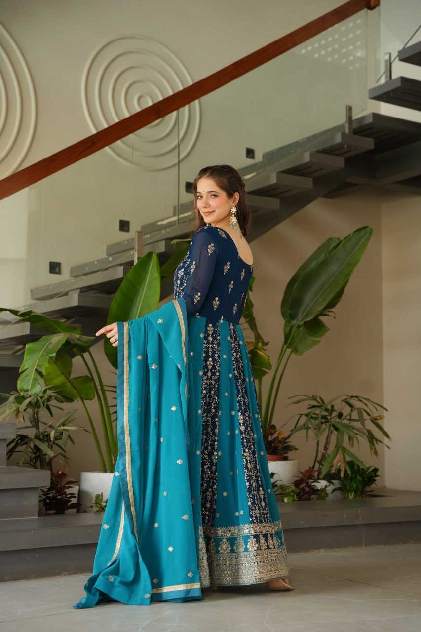 Ynf Faux Blooming KESH491 9250 Gowns Wholesale Gown With Dupatta Sequin Gowns Manufacturer