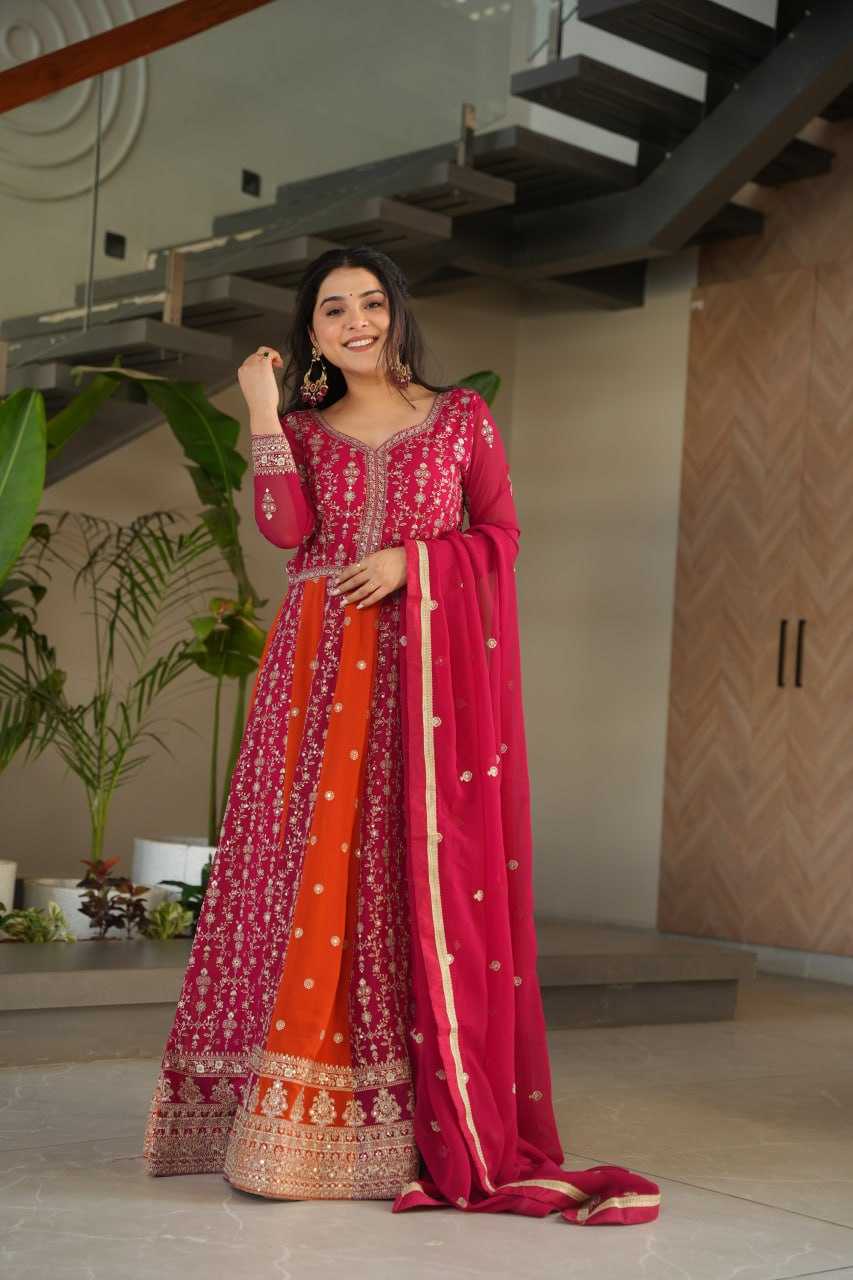 Ynf Faux Blooming KESH491 9250 Gowns Wholesale Gown With Dupatta Sequin Gowns Manufacturer