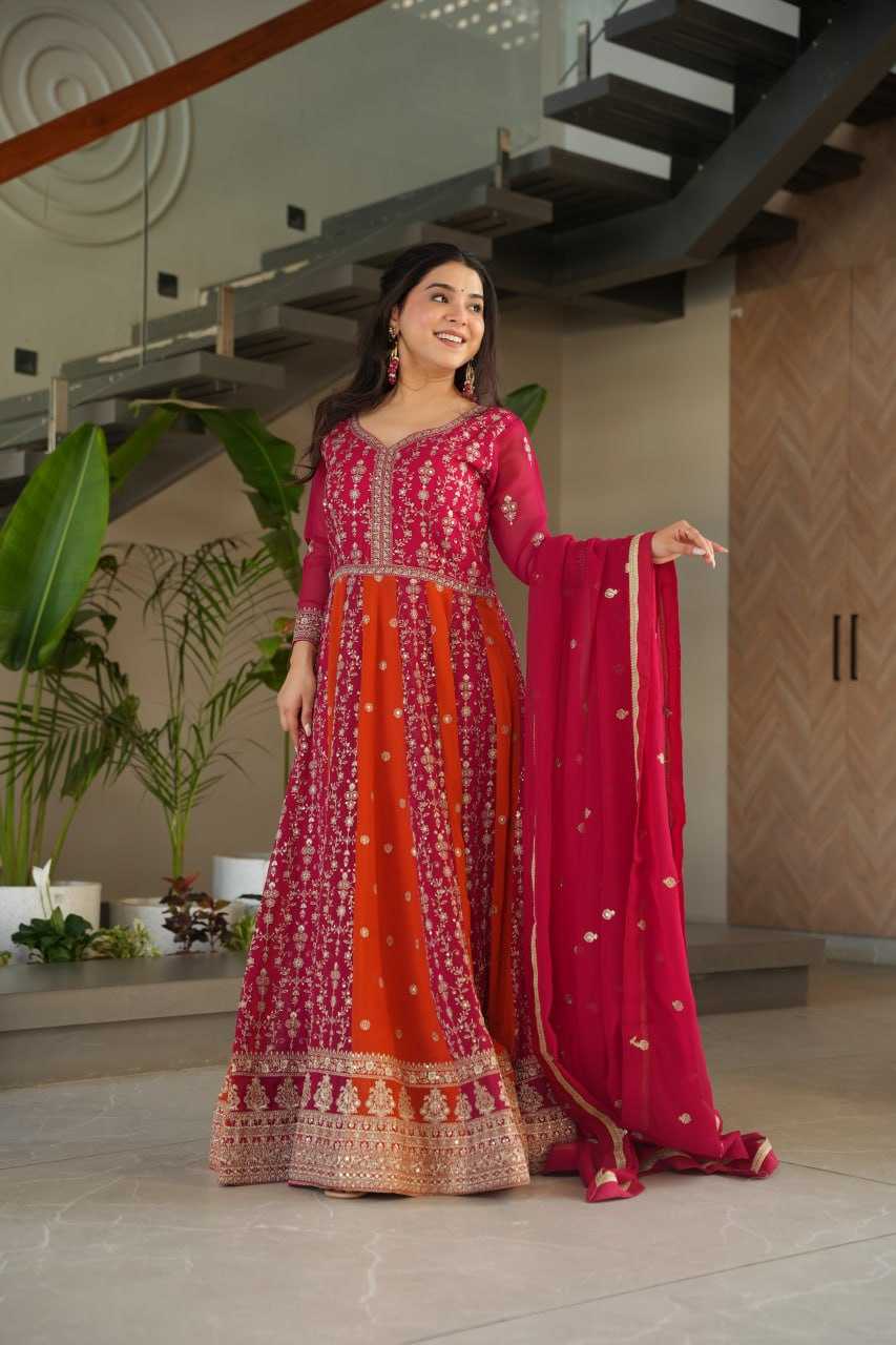 Ynf Faux Blooming KESH491 9250 Gowns Wholesale Gown With Dupatta Sequin Gowns Manufacturer